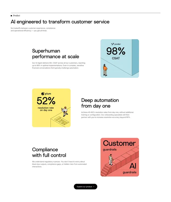 Gradient Labs Â· The only customer ops AI agent built for financial services - Landing design inspiration