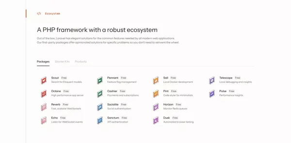 Laravel - The PHP Framework For Web Artisans - Landing design inspiration