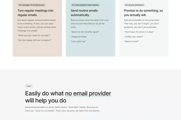 Recurrr - Landing design inspiration