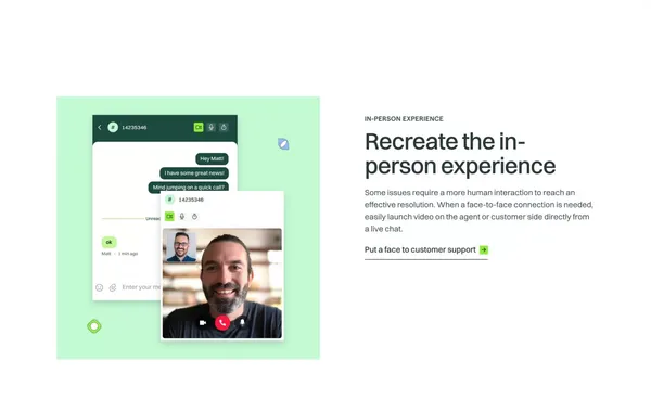 Acquire | Powerful chat, proven video. One solution - Landing design inspiration