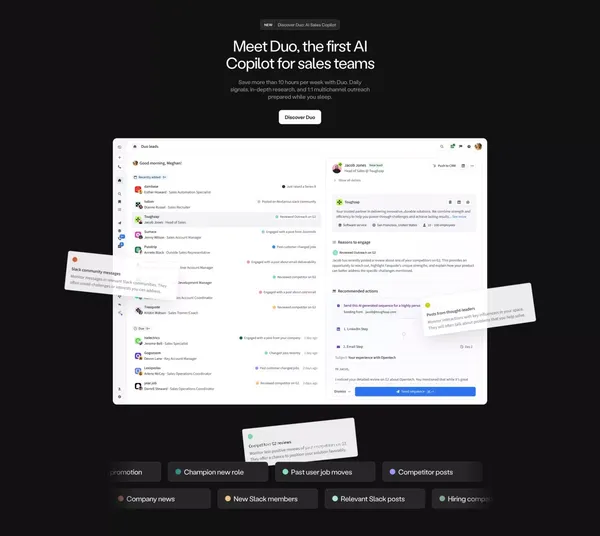 Amplemarket: AI sales copilot for precision selling success - Landing design inspiration