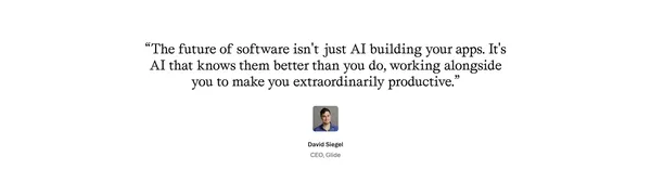 AI App Builder: Turn Spreadsheets into Business Apps | Glide - Landing design inspiration