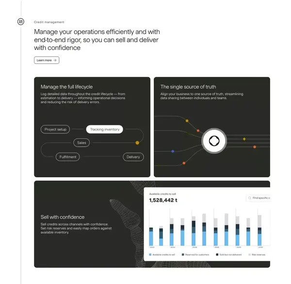 CarbonOS | Patch - Landing design inspiration