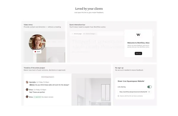 Workflow – The design feedback tool loved by designers and reviewers - Landing design inspiration