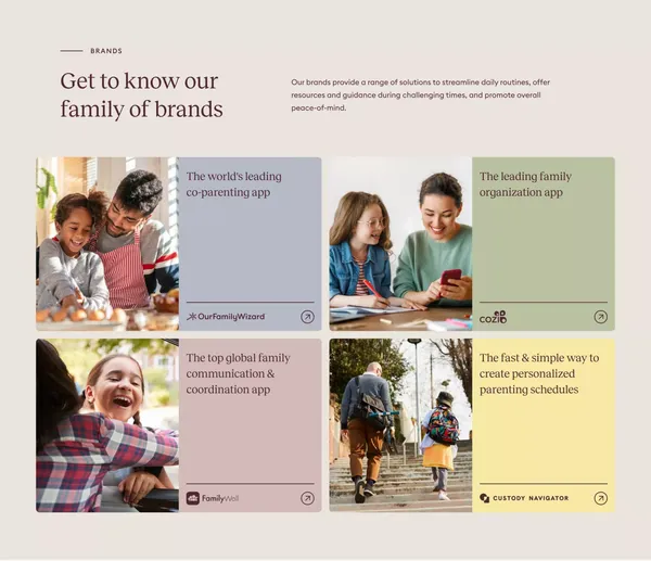 In Tandem Families - Landing design inspiration