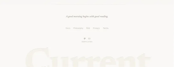 Current - A River of Reading - Landing design inspiration