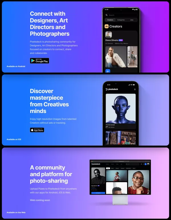 Pixelsdeck - Landing design inspiration