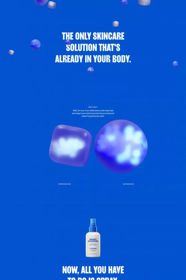 Magic Molecule | The magical all-over healing solution - Landing design inspiration