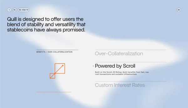 Quill Finance ⧫ Decentralized Liquidity Protocol on Scroll - Landing design inspiration