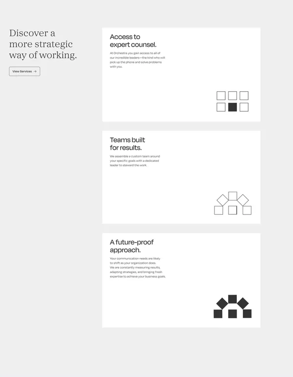Communications for the New Media Landscape | Orchestra - Landing design inspiration