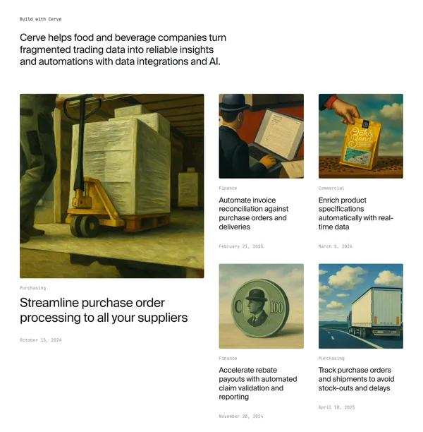 Cerve | Digitally-enabled supply chain - Landing design inspiration