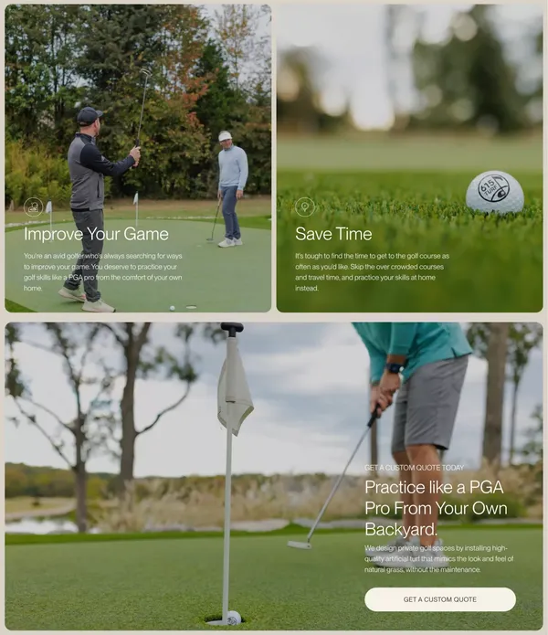 Custom Putting Greens & Artificial Turf in Nashville | 615 Turf - Landing design inspiration