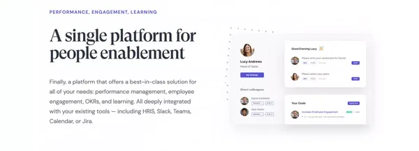 Leapsome: People Enablement Platform - Landing design inspiration