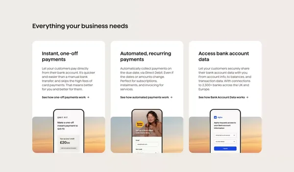 Online Payment Processing Solution | GoCardless - Landing design inspiration