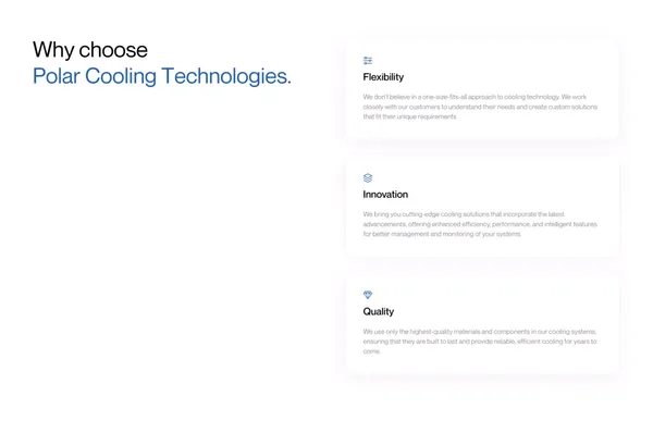 Polar Cooling Technologies | Manufacturing High-Quality Cooling Systems - Landing design inspiration