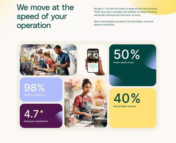 Opus - The training platform built for your frontline - Landing design inspiration
