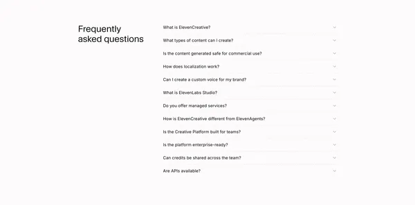 ElevenCreative - Creative platform to bring your content to life - Landing design inspiration