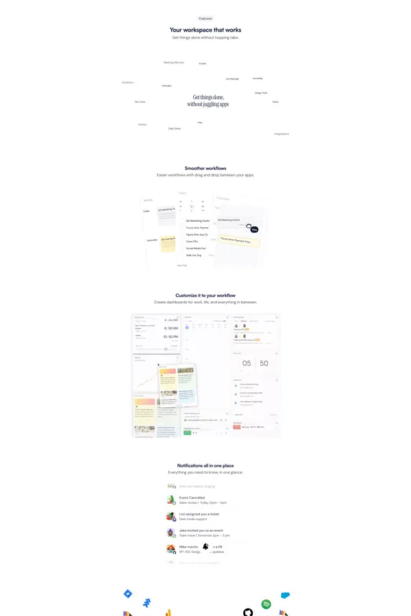 Making Today - Work Smarter, Not Scattered - Landing design inspiration