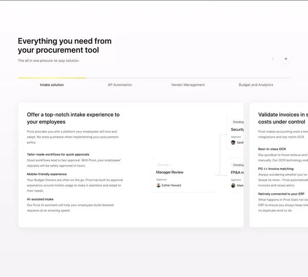 Unlock the power of modern Procurement | Pivot - Landing design inspiration