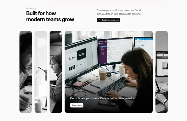 Sendr.ai - The all-in-one Outreach CRM for modern sales teams - Landing design inspiration