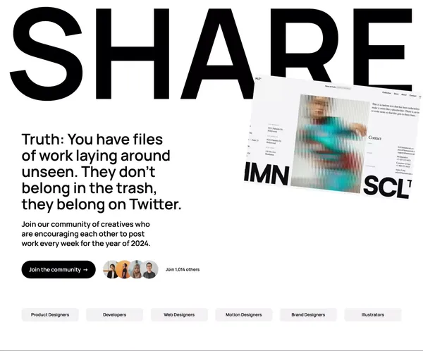 Dare to Share - Landing design inspiration