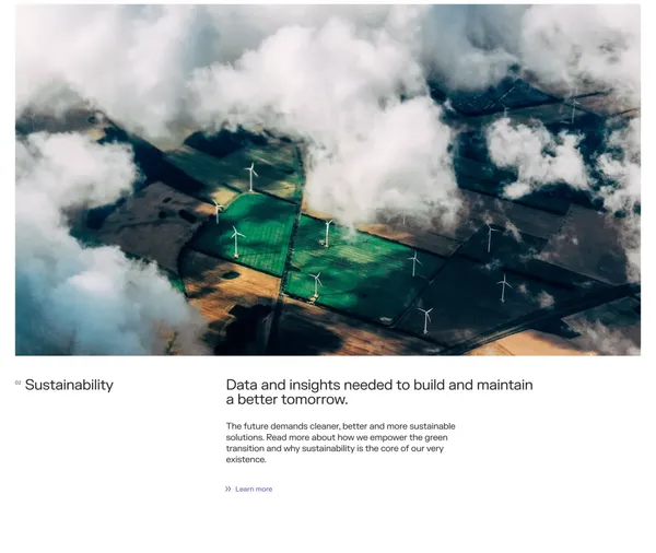 Serving the world with insights beyond data | Field - Landing design inspiration