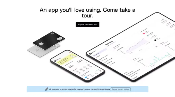 Manage all your finances from your Qonto business account - Landing design inspiration