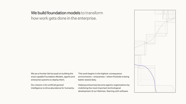 Poolside: Frontier research to operational intelligence - Landing design inspiration