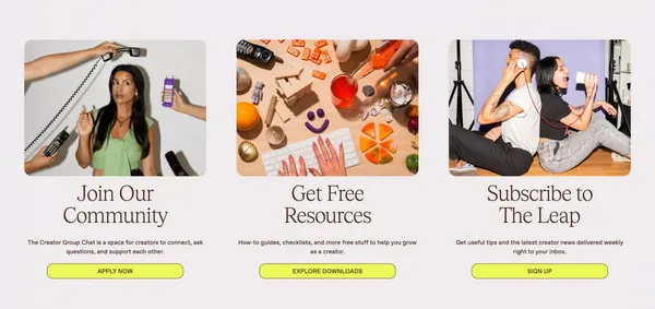 The Leap - Landing design inspiration