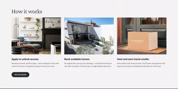 Trusted Home Swapping and Exchange Community | Kindred - Landing design inspiration