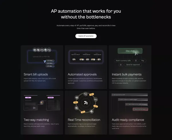 Finofo | Automate AP, Treasury & Global Receivables in One Platform - Landing design inspiration