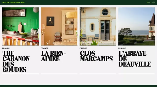 Weeks Off - The guide featuring the best houses to rent in the world - Blog design inspiration