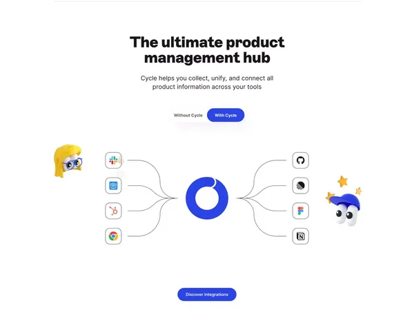 Cycle | Where product folks get stuff done - Landing design inspiration