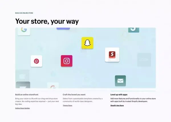 Start and grow your e-commerce business - 3-Day Free Trial - Landing design inspiration