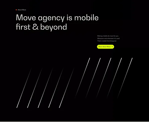 Move | mobile first agency - Landing design inspiration