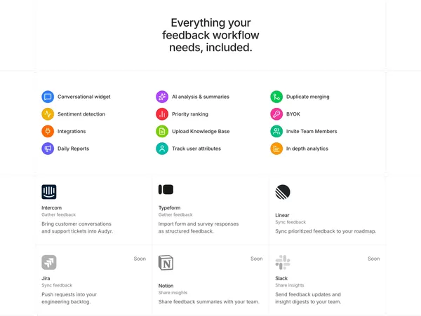 Audyr — Know exactly what to build next - Landing design inspiration