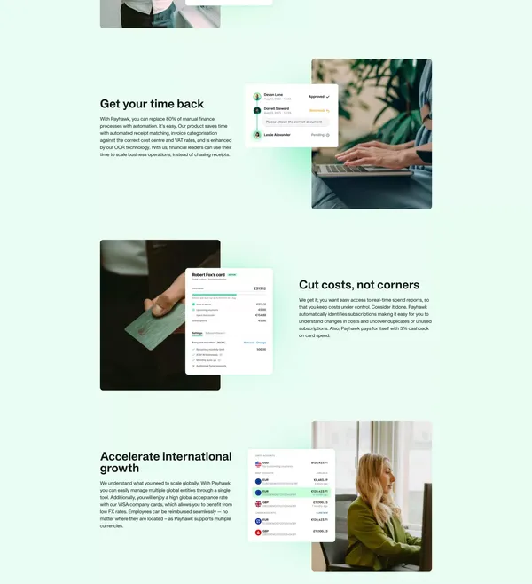 The enterprise-grade credit card for global finance teams | Payhawk | Payhawk - Landing design inspiration