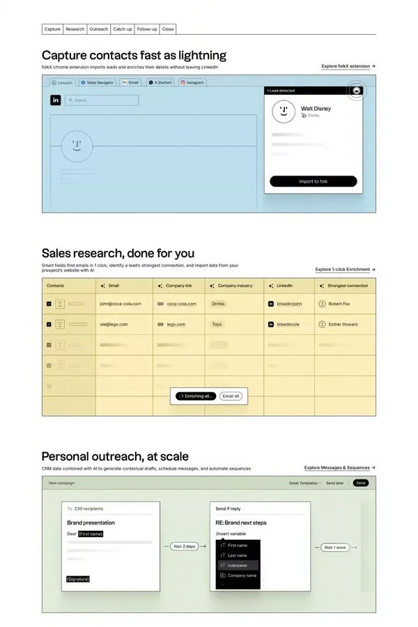 folk, like the sales assistant your team never had - Landing design inspiration