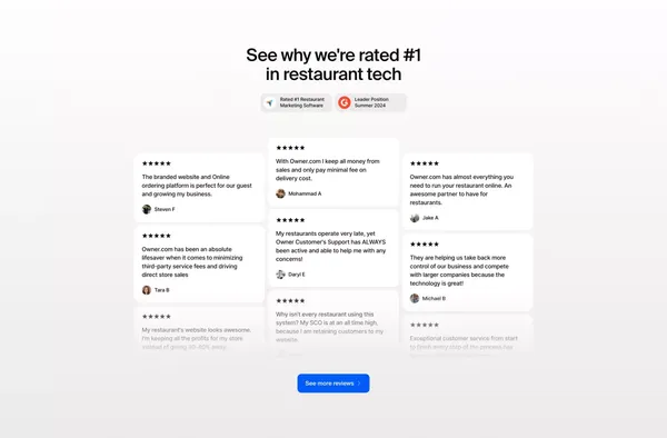 Online Ordering and Restaurant Marketing System | Owner.com - Landing design inspiration