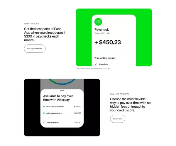 Send, Receive, Invest, & Manage Your Money with Cash App - Landing design inspiration