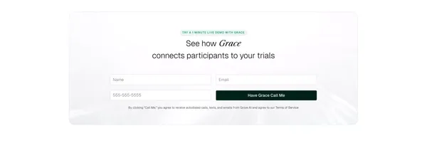 AI for Clinical Trial Recruitment and Engagement - Grove - Landing design inspiration