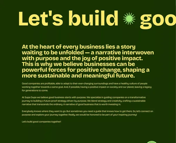SupaDupa - Let's build good companies! - Landing design inspiration