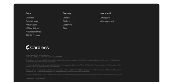 Cardless | Embedded Credit Card Platform - Landing design inspiration