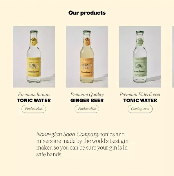 Norwegian Soda Co. - Landing design inspiration