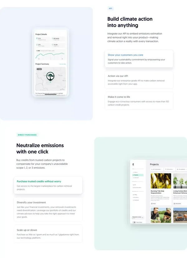The platform that powers climate action | Patch.io - Landing design inspiration
