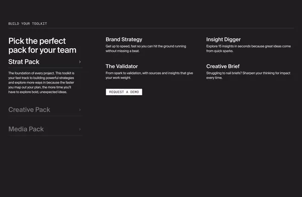 Springboards -  The Creative AI Tool for Agencies & Strategists - Landing design inspiration