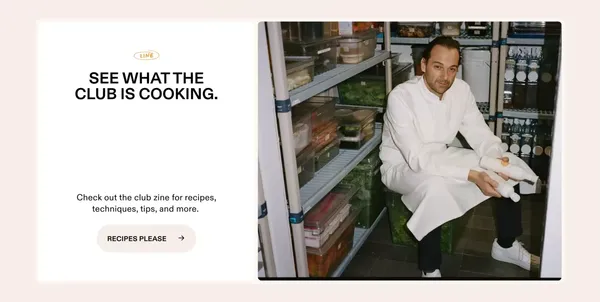 Algae Cooking Club - Landing design inspiration