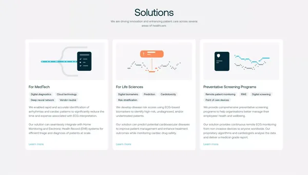 Idoven | AI-powered Cardiovascular Care - Landing design inspiration