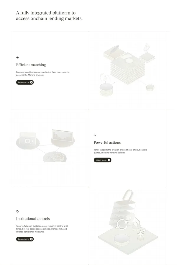 Tenor | Borrow and lend at fixed rates. Onchain. - Landing design inspiration