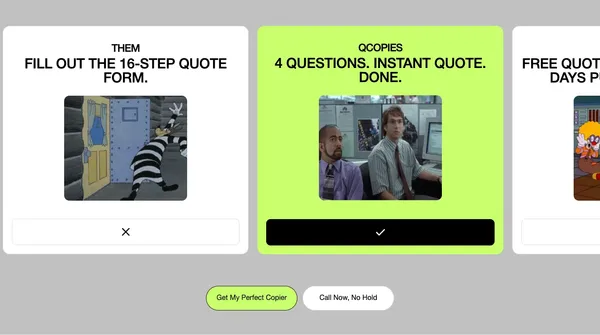 Quick Copies - Landing design inspiration